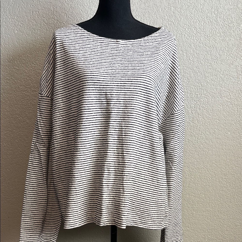 All Saints Black and White Striped Sweatshirt size M/L
